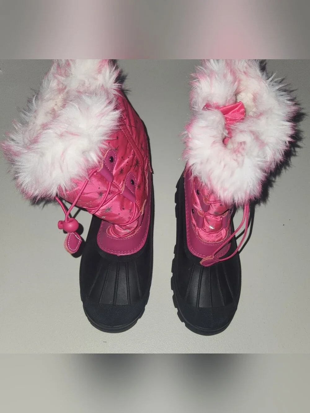 Dream Pairs Girls Pink Faux-Fur Winter Snow Boots Size 6 Girls